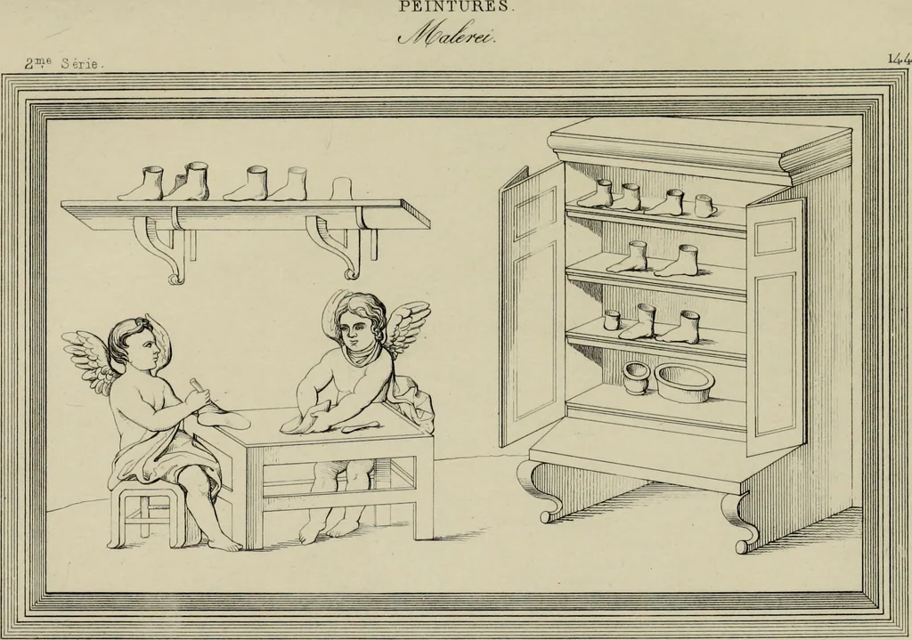 An illustration from Herculanum et Pompéi, recueil général des peintures, bronzes, mosaïques, etc., découverts jusqu'à ce jour, et reproduits d'apreès Le antichita di Ercolano, Il Museo borbonico, et tous les ouvrages analogues, 1870, leaf 210