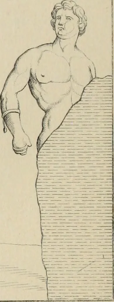 An illustration from Herculanum et Pompéi, recueil général des peintures, bronzes, mosaïques, etc., découverts jusqu'à ce jour, et reproduits d'apreès Le antichita di Ercolano, Il Museo borbonico, et tous les ouvrages analogues, 1870, leaf 223