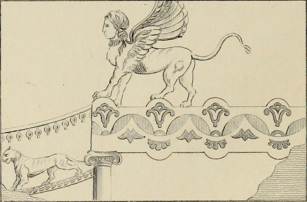 An illustration from Herculanum et Pompéi, recueil général des peintures, bronzes, mosaïques, etc., découverts jusqu'à ce jour, et reproduits d'apreès Le antichita di Ercolano, Il Museo borbonico, et tous les ouvrages analogues, 1870, leaf 227
