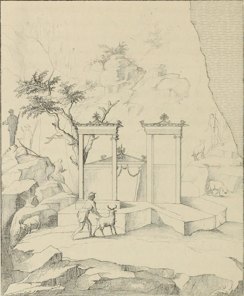 An illustration from Herculanum et Pompéi, recueil général des peintures, bronzes, mosaïques, etc., découverts jusqu'à ce jour, et reproduits d'apreès Le antichita di Ercolano, Il Museo borbonico, et tous les ouvrages analogues, 1870, leaf 255