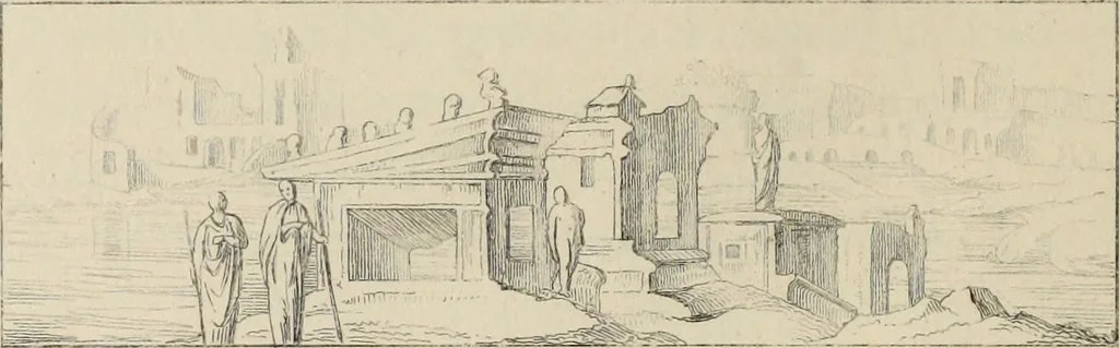 An illustration from Herculanum et Pompéi, recueil général des peintures, bronzes, mosaïques, etc., découverts jusqu'à ce jour, et reproduits d'apreès Le antichita di Ercolano, Il Museo borbonico, et tous les ouvrages analogues, 1870, leaf 255