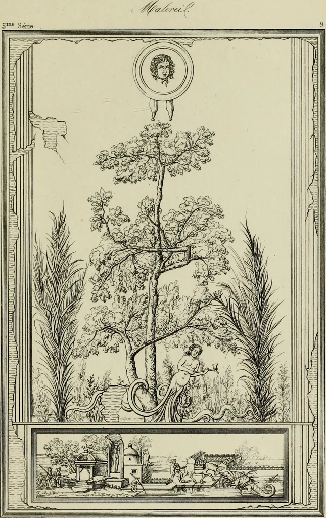 An illustration from Herculanum et Pompéi, recueil général des peintures, bronzes, mosaïques, etc., découverts jusqu'à ce jour, et reproduits d'apreès Le antichita di Ercolano, Il Museo borbonico, et tous les ouvrages analogues, 1870, leaf 270