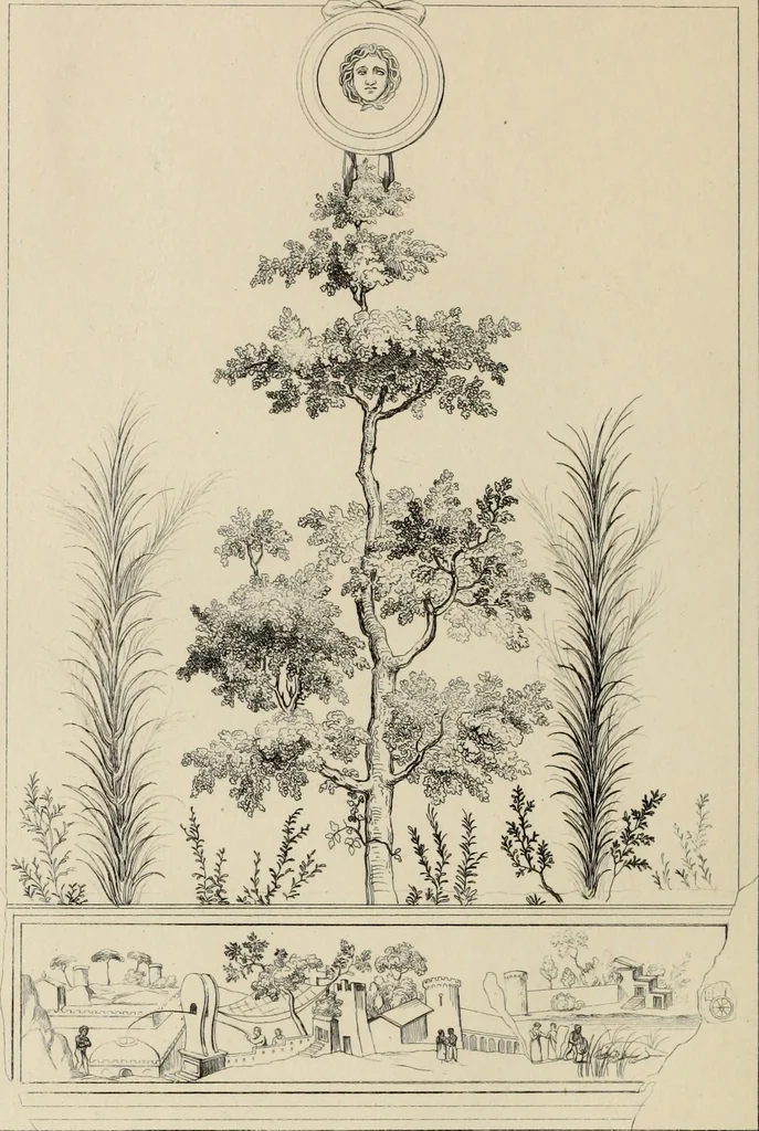 An illustration from Herculanum et Pompéi, recueil général des peintures, bronzes, mosaïques, etc., découverts jusqu'à ce jour, et reproduits d'apreès Le antichita di Ercolano, Il Museo borbonico, et tous les ouvrages analogues, 1870, leaf 273