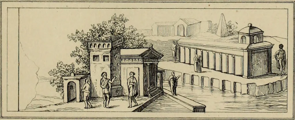 An illustration from Herculanum et Pompéi, recueil général des peintures, bronzes, mosaïques, etc., découverts jusqu'à ce jour, et reproduits d'apreès Le antichita di Ercolano, Il Museo borbonico, et tous les ouvrages analogues, 1870, leaf 280