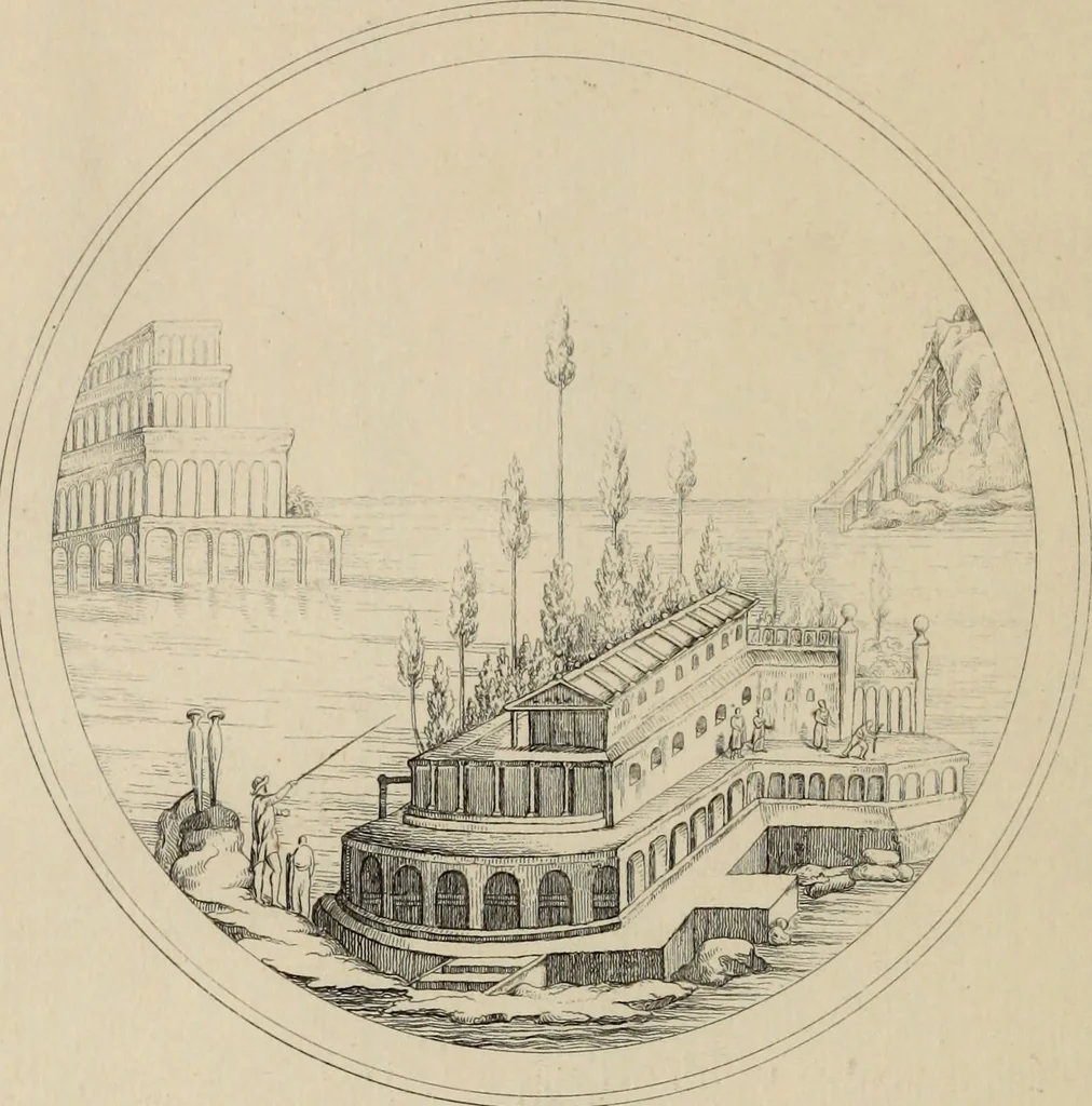 An illustration from Herculanum et Pompéi, recueil général des peintures, bronzes, mosaïques, etc., découverts jusqu'à ce jour, et reproduits d'apreès Le antichita di Ercolano, Il Museo borbonico, et tous les ouvrages analogues, 1870, leaf 295