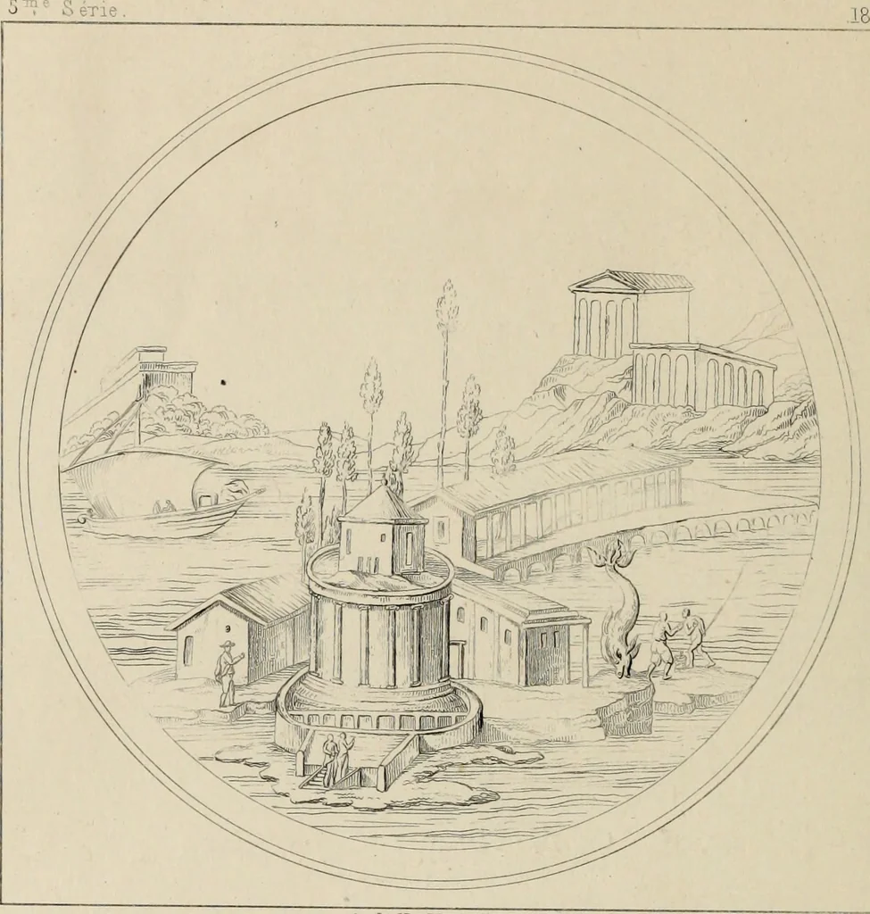 An illustration from Herculanum et Pompéi, recueil général des peintures, bronzes, mosaïques, etc., découverts jusqu'à ce jour, et reproduits d'apreès Le antichita di Ercolano, Il Museo borbonico, et tous les ouvrages analogues, 1870, leaf 301