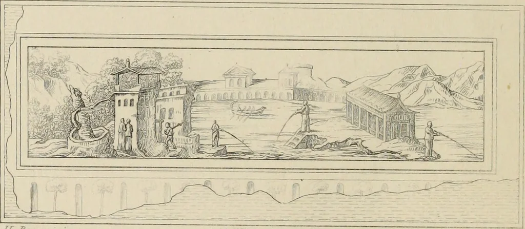 An illustration from Herculanum et Pompéi, recueil général des peintures, bronzes, mosaïques, etc., découverts jusqu'à ce jour, et reproduits d'apreès Le antichita di Ercolano, Il Museo borbonico, et tous les ouvrages analogues, 1870, leaf 301