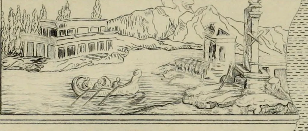 An illustration from Herculanum et Pompéi, recueil général des peintures, bronzes, mosaïques, etc., découverts jusqu'à ce jour, et reproduits d'apreès Le antichita di Ercolano, Il Museo borbonico, et tous les ouvrages analogues, 1870, leaf 310