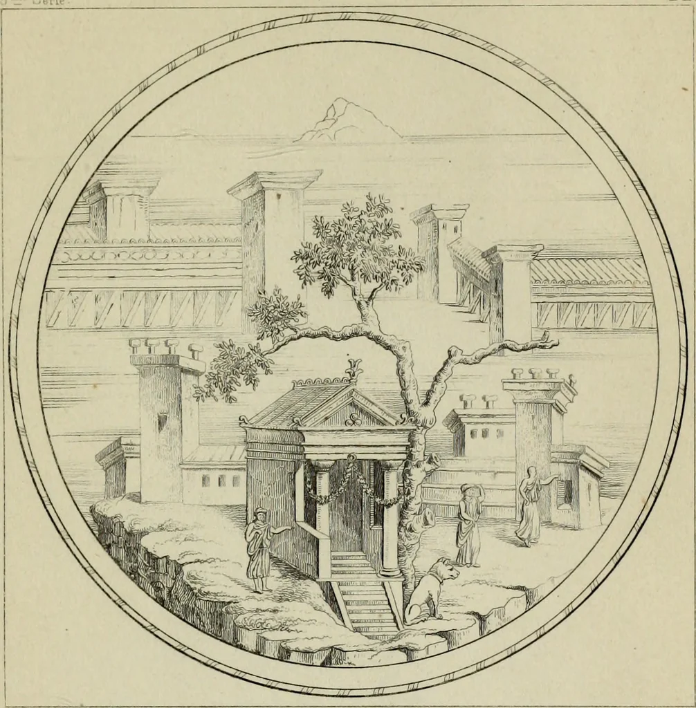 An illustration from Herculanum et Pompéi, recueil général des peintures, bronzes, mosaïques, etc., découverts jusqu'à ce jour, et reproduits d'apreès Le antichita di Ercolano, Il Museo borbonico, et tous les ouvrages analogues, 1870, leaf 312