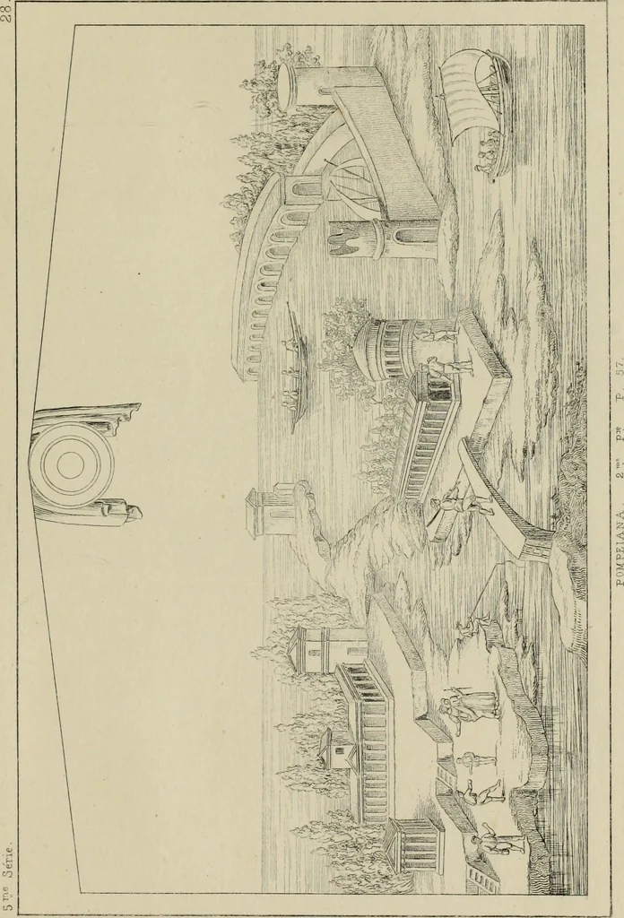 An illustration from Herculanum et Pompéi, recueil général des peintures, bronzes, mosaïques, etc., découverts jusqu'à ce jour, et reproduits d'apreès Le antichita di Ercolano, Il Museo borbonico, et tous les ouvrages analogues, 1870, leaf 330