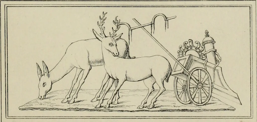 An illustration from Herculanum et Pompéi, recueil général des peintures, bronzes, mosaïques, etc., découverts jusqu'à ce jour, et reproduits d'apreès Le antichita di Ercolano, Il Museo borbonico, et tous les ouvrages analogues, 1870, leaf 42