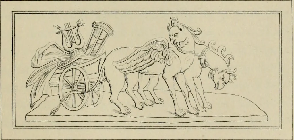 An illustration from Herculanum et Pompéi, recueil général des peintures, bronzes, mosaïques, etc., découverts jusqu'à ce jour, et reproduits d'apreès Le antichita di Ercolano, Il Museo borbonico, et tous les ouvrages analogues, 1870, leaf 64