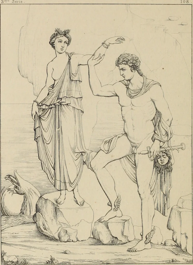 An illustration from Herculanum et Pompéi, recueil général des peintures, bronzes, mosaïques, etc., découverts jusqu'à ce jour, et reproduits d'apreès Le antichita di Ercolano, Il Museo borbonico, et tous les ouvrages analogues, 1870, leaf 75