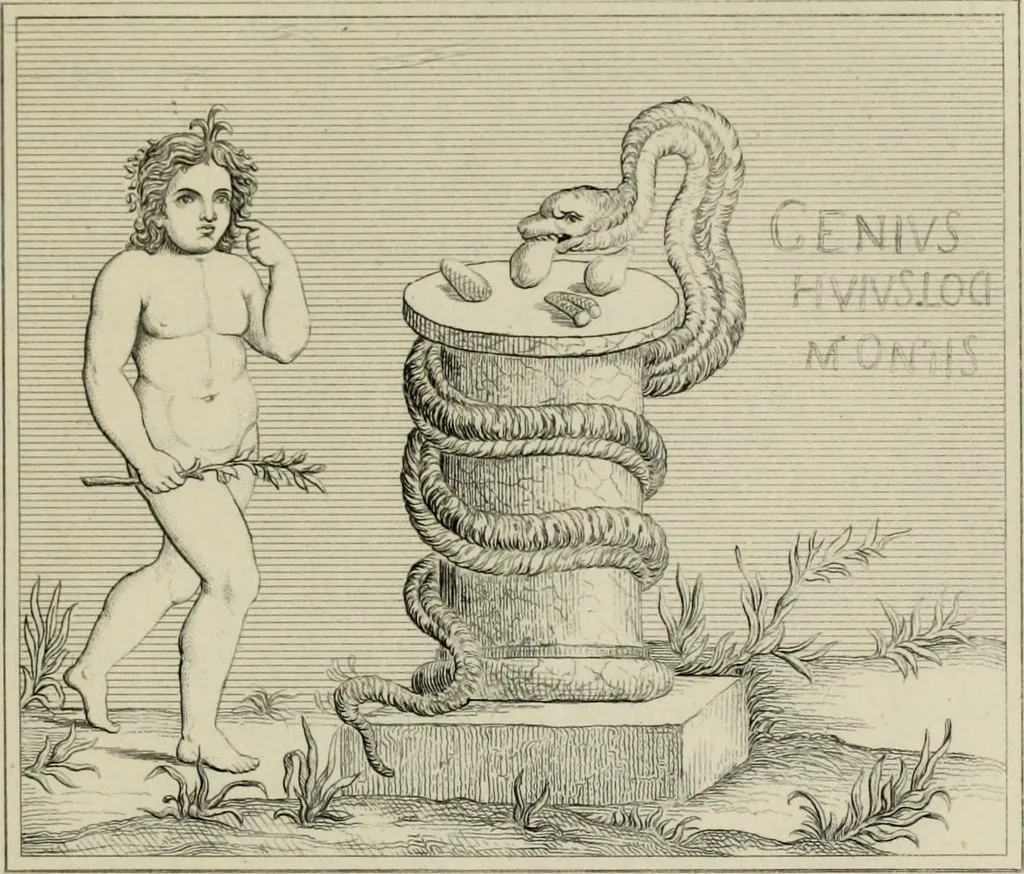 An illustration from Herculanum et Pompéi, recueil général des peintures, bronzes, mosaïques, etc., découverts jusqu'à ce jour, et reproduits d'apreès Le antichita di Ercolano, Il Museo borbonico, et tous les ouvrages analogues, 1870, leaf 138