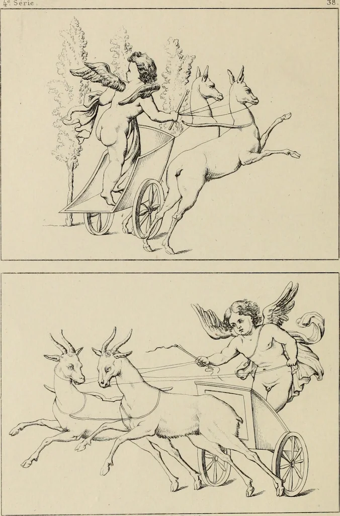 An illustration from Herculanum et Pompéi, recueil général des peintures, bronzes, mosaïques, etc., découverts jusqu'à ce jour, et reproduits d'apreès Le antichita di Ercolano, Il Museo borbonico, et tous les ouvrages analogues, 1870, leaf 157