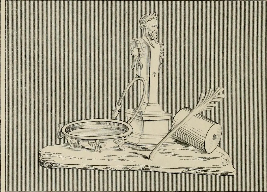An illustration from Herculanum et Pompéi, recueil général des peintures, bronzes, mosaïques, etc., découverts jusqu'à ce jour, et reproduits d'apreès Le antichita di Ercolano, Il Museo borbonico, et tous les ouvrages analogues, 1870, leaf 167
