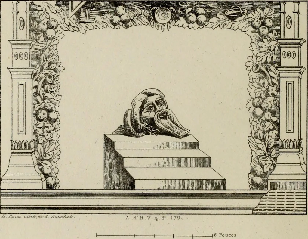 An illustration from Herculanum et Pompéi, recueil général des peintures, bronzes, mosaïques, etc., découverts jusqu'à ce jour, et reproduits d'apreès Le antichita di Ercolano, Il Museo borbonico, et tous les ouvrages analogues, 1870, leaf 175