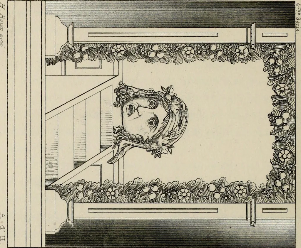 An illustration from Herculanum et Pompéi, recueil général des peintures, bronzes, mosaïques, etc., découverts jusqu'à ce jour, et reproduits d'apreès Le antichita di Ercolano, Il Museo borbonico, et tous les ouvrages analogues, 1870, leaf 179