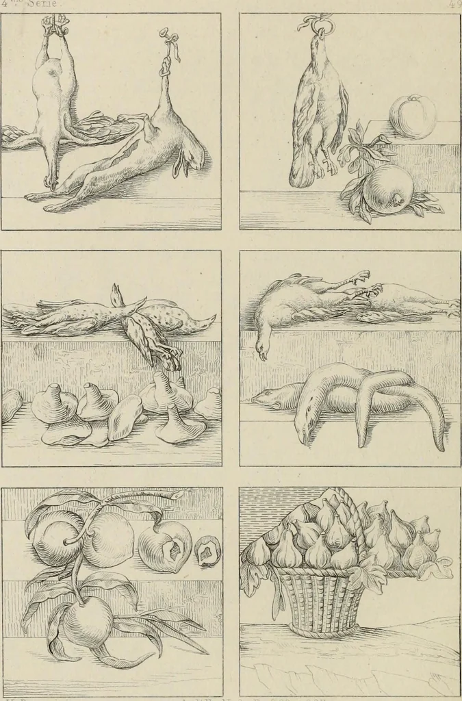An illustration from Herculanum et Pompéi, recueil général des peintures, bronzes, mosaïques, etc., découverts jusqu'à ce jour, et reproduits d'apreès Le antichita di Ercolano, Il Museo borbonico, et tous les ouvrages analogues, 1870, leaf 195