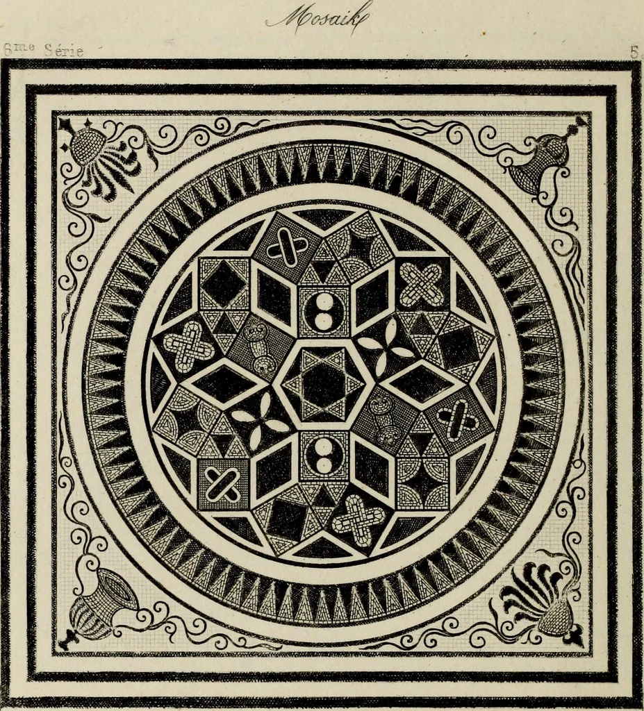 An illustration from Herculanum et Pompéi, recueil général des peintures, bronzes, mosaïques, etc., découverts jusqu'à ce jour, et reproduits d'apreès Le antichita di Ercolano, Il Museo borbonico, et tous les ouvrages analogues, 1870, leaf 261