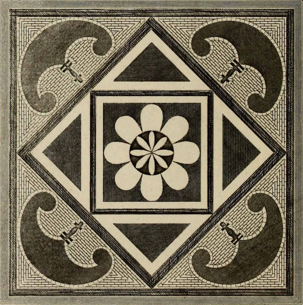 An illustration from Herculanum et Pompéi, recueil général des peintures, bronzes, mosaïques, etc., découverts jusqu'à ce jour, et reproduits d'apreès Le antichita di Ercolano, Il Museo borbonico, et tous les ouvrages analogues, 1870, leaf 273