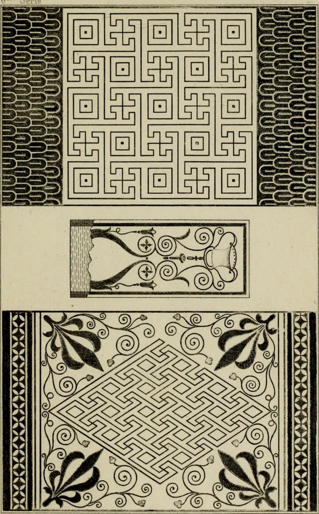 An illustration from Herculanum et Pompéi, recueil général des peintures, bronzes, mosaïques, etc., découverts jusqu'à ce jour, et reproduits d'apreès Le antichita di Ercolano, Il Museo borbonico, et tous les ouvrages analogues, 1870, leaf 284