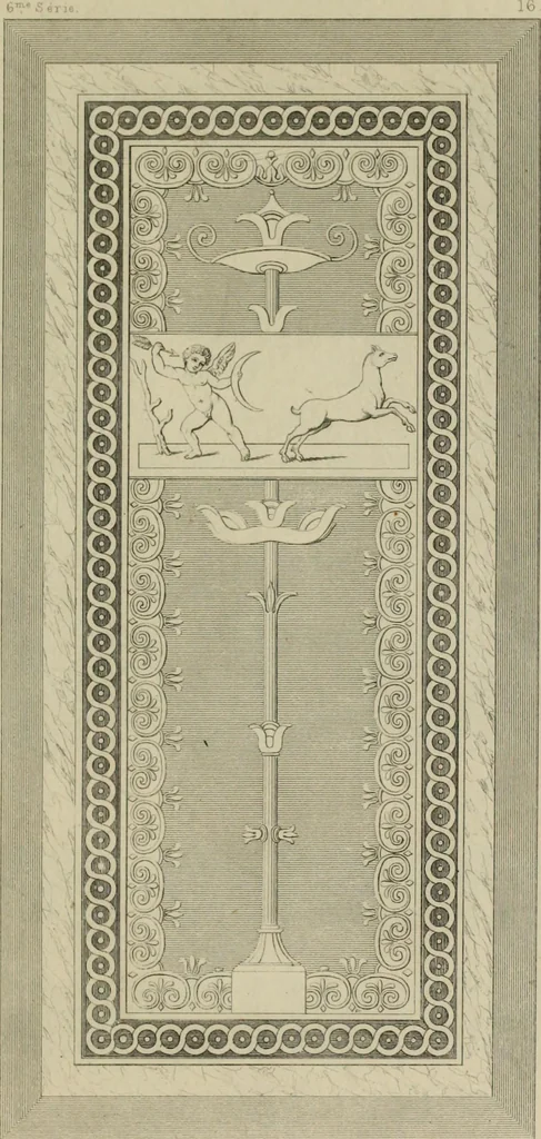 An illustration from Herculanum et Pompéi, recueil général des peintures, bronzes, mosaïques, etc., découverts jusqu'à ce jour, et reproduits d'apreès Le antichita di Ercolano, Il Museo borbonico, et tous les ouvrages analogues, 1870, leaf 292