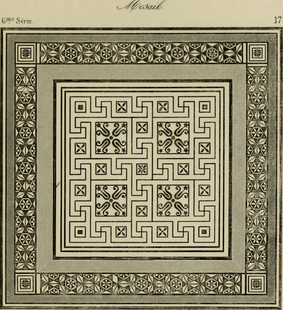 An illustration from Herculanum et Pompéi, recueil général des peintures, bronzes, mosaïques, etc., découverts jusqu'à ce jour, et reproduits d'apreès Le antichita di Ercolano, Il Museo borbonico, et tous les ouvrages analogues, 1870, leaf 294