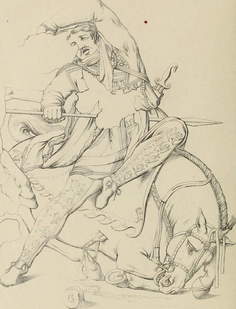 An illustration from Herculanum et Pompéi, recueil général des peintures, bronzes, mosaïques, etc., découverts jusqu'à ce jour, et reproduits d'apreès Le antichita di Ercolano, Il Museo borbonico, et tous les ouvrages analogues, 1870, leaf 323