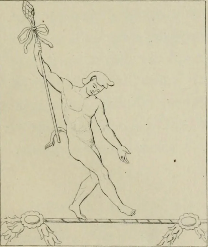 An illustration from Herculanum et Pompéi, recueil général des peintures, bronzes, mosaïques, etc., découverts jusqu'à ce jour, et reproduits d'apreès Le antichita di Ercolano, Il Museo borbonico, et tous les ouvrages analogues, 1870, leaf 70