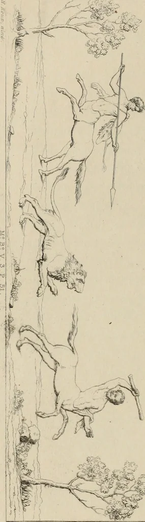 An illustration from Herculanum et Pompéi, recueil général des peintures, bronzes, mosaïques, etc., découverts jusqu'à ce jour, et reproduits d'apreès Le antichita di Ercolano, Il Museo borbonico, et tous les ouvrages analogues, 1870, leaf 79