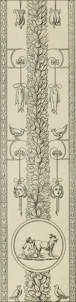 An illustration from Herculanum et Pompéi, recueil général des peintures, bronzes, mosaïques, etc., découverts jusqu'à ce jour, et reproduits d'apreès Le antichita di Ercolano, Il Museo borbonico, et tous les ouvrages analogues, 1870, leaf 93