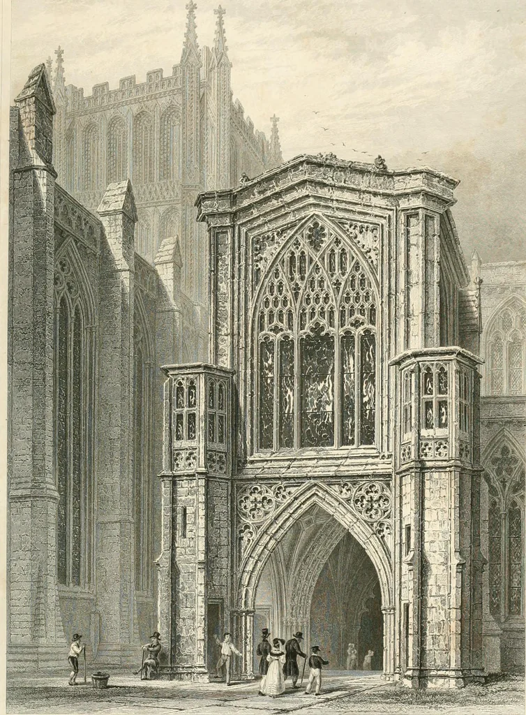An illustration from The history and antiquities of the cathedral church of Hereford : illustrated by a series of engravings of views, elevations, and plans of that edifice, with biographical anecdotes of eminent persons connected with the establishment, 1831, leaf 10
