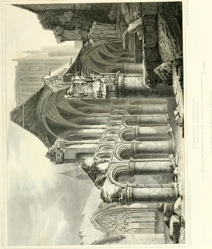 An illustration from The history and antiquities of the cathedral church of Hereford : illustrated by a series of engravings of views, elevations, and plans of that edifice, with biographical anecdotes of eminent persons connected with the establishment, 1831, leaf 12