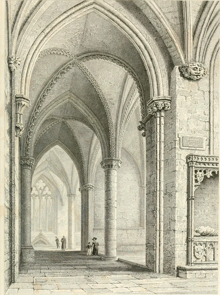 An illustration from The history and antiquities of the cathedral church of Hereford : illustrated by a series of engravings of views, elevations, and plans of that edifice, with biographical anecdotes of eminent persons connected with the establishment, 1831, leaf 14