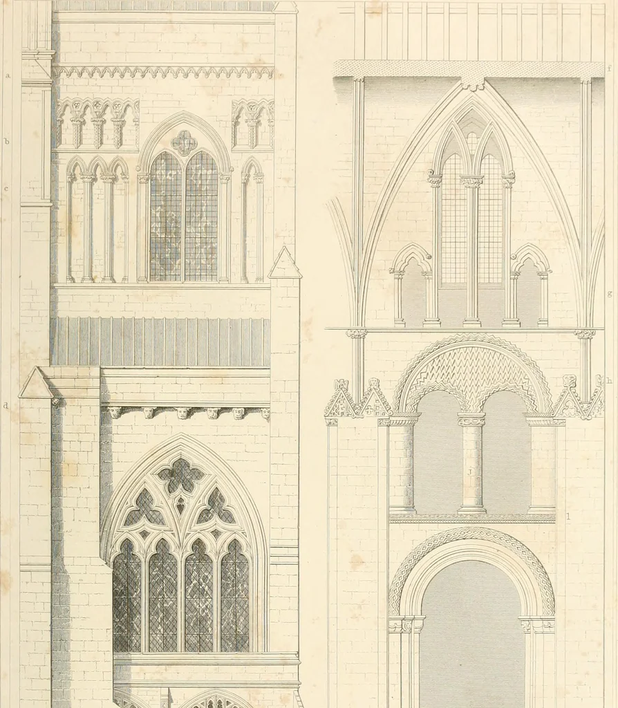 An illustration from The history and antiquities of the cathedral church of Hereford : illustrated by a series of engravings of views, elevations, and plans of that edifice, with biographical anecdotes of eminent persons connected with the establishment, 1831, leaf 24