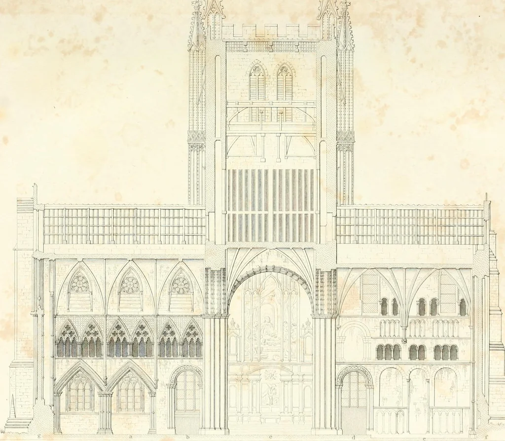 An illustration from The history and antiquities of the cathedral church of Hereford : illustrated by a series of engravings of views, elevations, and plans of that edifice, with biographical anecdotes of eminent persons connected with the establishment, 1831, leaf 26
