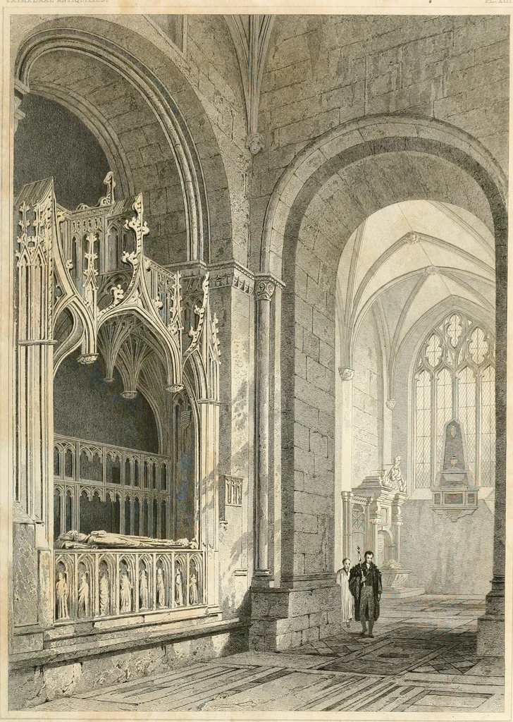 An illustration from The history and antiquities of the cathedral church of Hereford : illustrated by a series of engravings of views, elevations, and plans of that edifice, with biographical anecdotes of eminent persons connected with the establishment, 1831, leaf 30