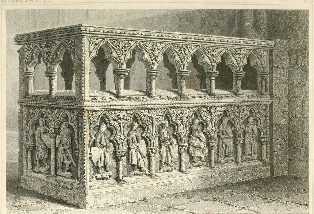 An illustration from The history and antiquities of the cathedral church of Hereford : illustrated by a series of engravings of views, elevations, and plans of that edifice, with biographical anecdotes of eminent persons connected with the establishment, 1831, leaf 32