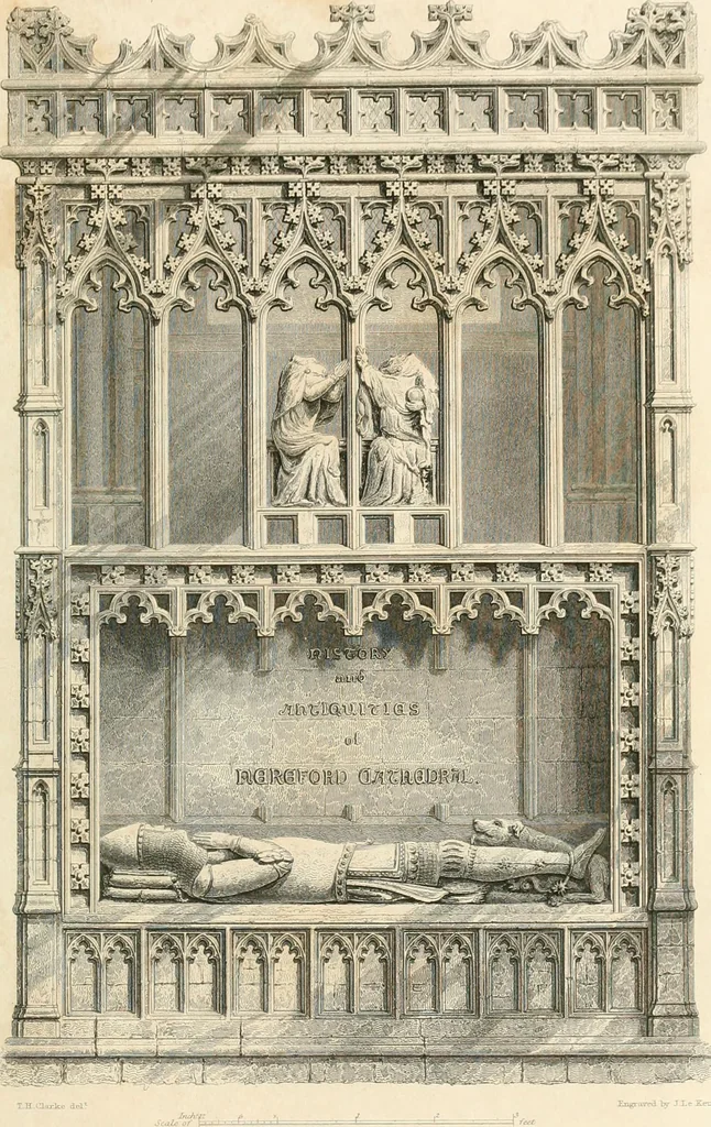 An illustration from The history and antiquities of the cathedral church of Hereford : illustrated by a series of engravings of views, elevations, and plans of that edifice, with biographical anecdotes of eminent persons connected with the establishment, 1831, leaf 36