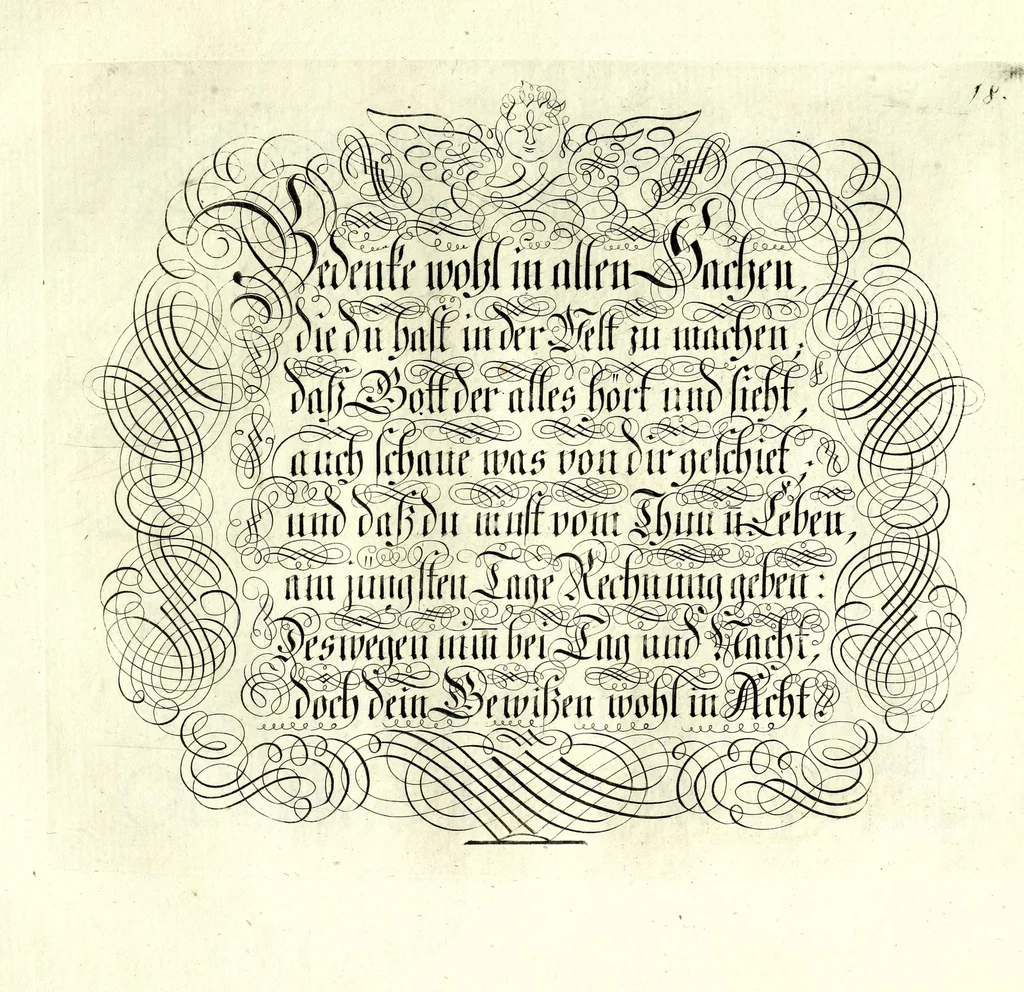 An illustration from Herleitung der Current-Schrift, 1700, leaf 37