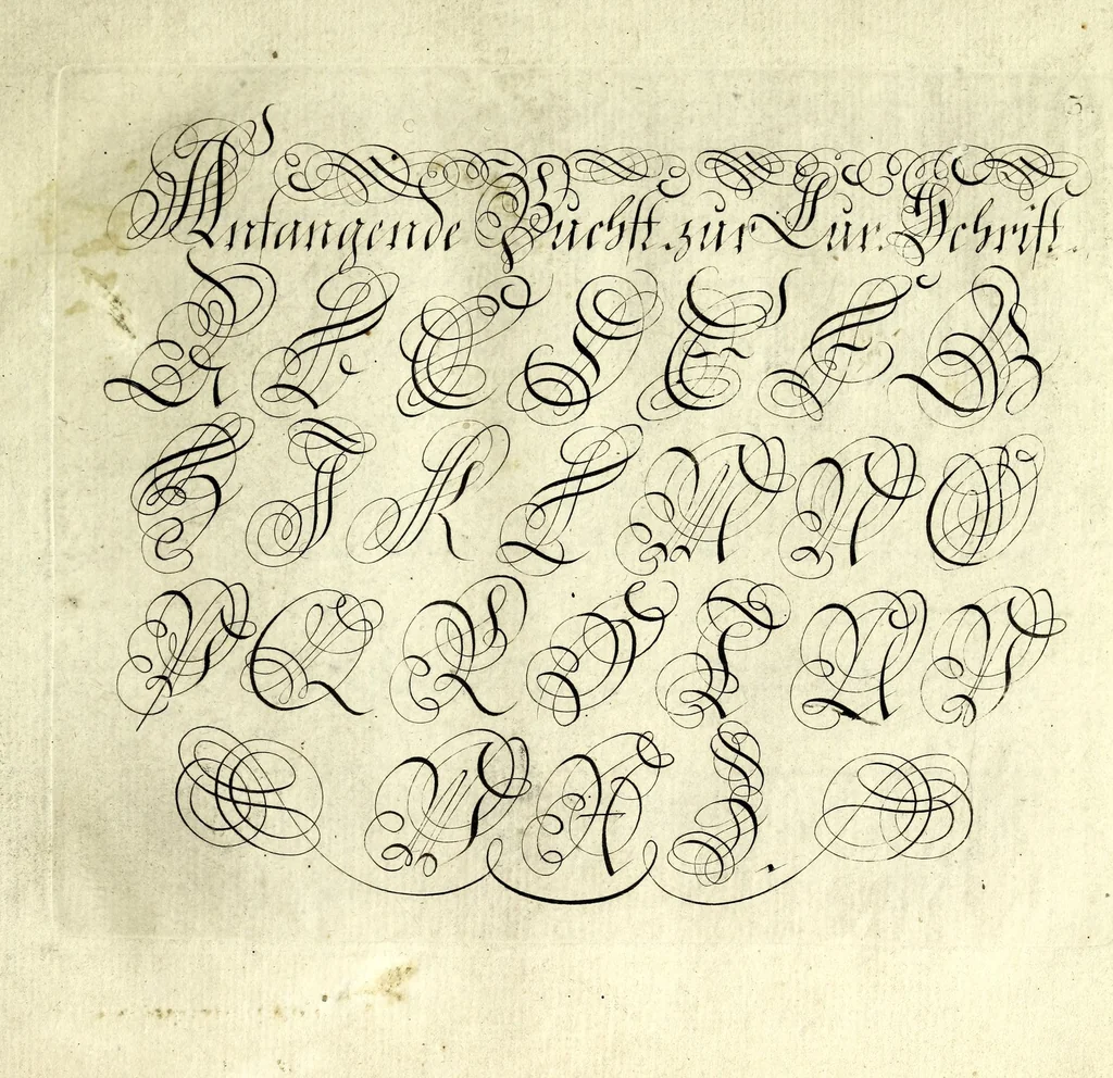 An illustration from Herleitung der Current-Schrift, 1700, leaf 9
