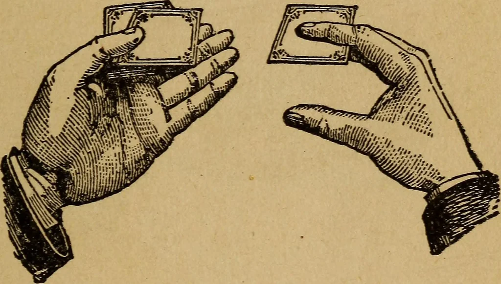 An illustration from Herrmann's wizards' manual; a practical treatise on coin tricks, 1916, leaf 50