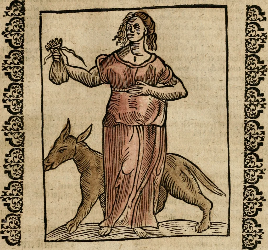 An illustration from Herrn Caesaris Ripa von Perusien, Ritters von St. Mauritio und Lazaro [et]c., Erneuerte Iconologia, oder, Bildersprach : worinen allerhand anmuhtige Aussbildungen ... erkläret werden, 1669, leaf 104