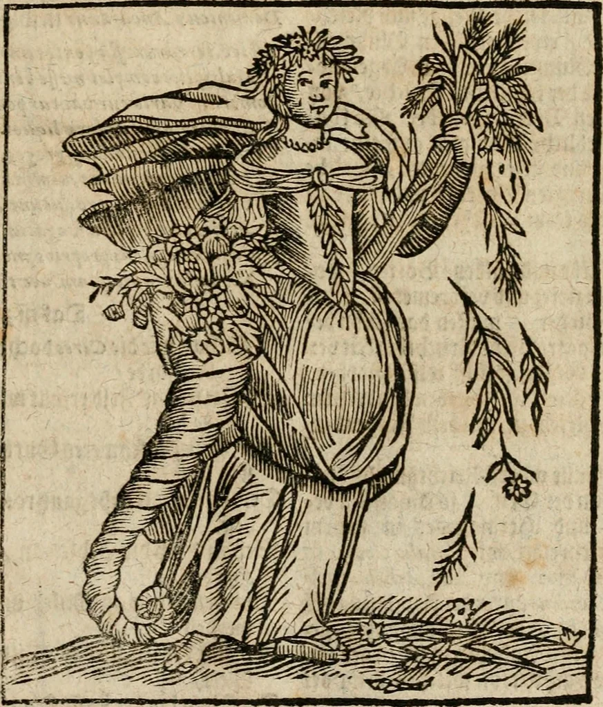 An illustration from Herrn Caesaris Ripa von Perusien, Ritters von St. Mauritio und Lazaro [et]c., Erneuerte Iconologia, oder, Bildersprach : worinen allerhand anmuhtige Aussbildungen ... erkläret werden, 1669, leaf 12
