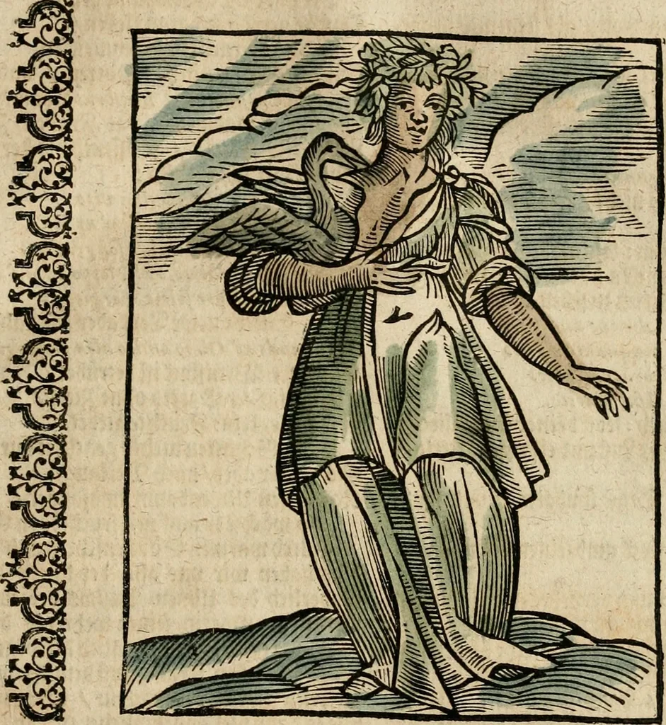 An illustration from Herrn Caesaris Ripa von Perusien, Ritters von St. Mauritio und Lazaro [et]c., Erneuerte Iconologia, oder, Bildersprach : worinen allerhand anmuhtige Aussbildungen ... erkläret werden, 1669, leaf 124