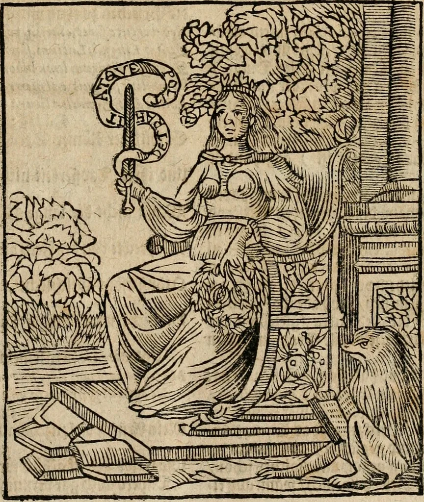 An illustration from Herrn Caesaris Ripa von Perusien, Ritters von St. Mauritio und Lazaro [et]c., Erneuerte Iconologia, oder, Bildersprach : worinen allerhand anmuhtige Aussbildungen ... erkläret werden, 1669, leaf 14