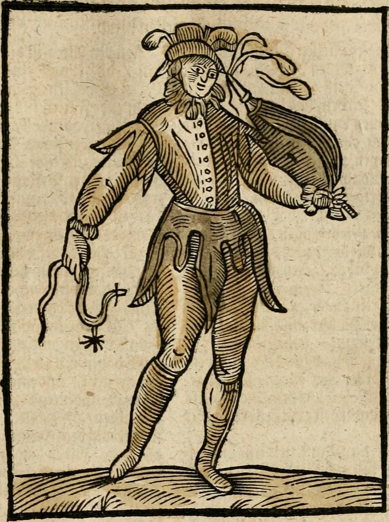 An illustration from Herrn Caesaris Ripa von Perusien, Ritters von St. Mauritio und Lazaro [et]c., Erneuerte Iconologia, oder, Bildersprach : worinen allerhand anmuhtige Aussbildungen ... erkläret werden, 1669, leaf 144