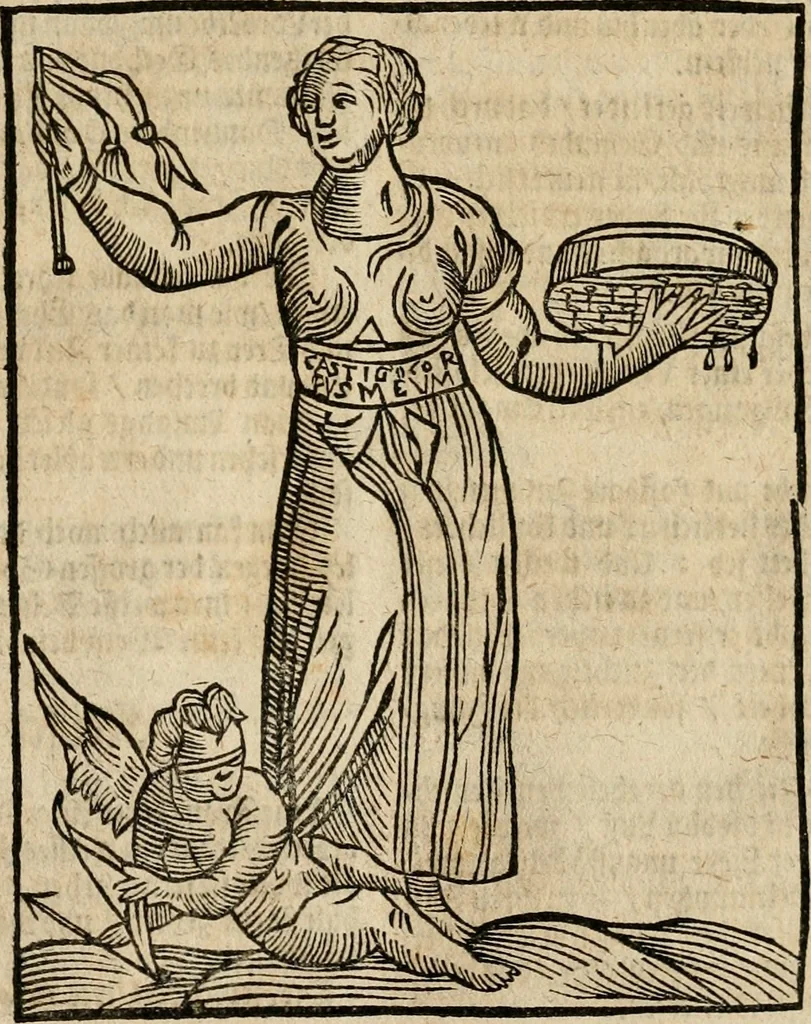 An illustration from Herrn Caesaris Ripa von Perusien, Ritters von St. Mauritio und Lazaro [et]c., Erneuerte Iconologia, oder, Bildersprach : worinen allerhand anmuhtige Aussbildungen ... erkläret werden, 1669, leaf 162