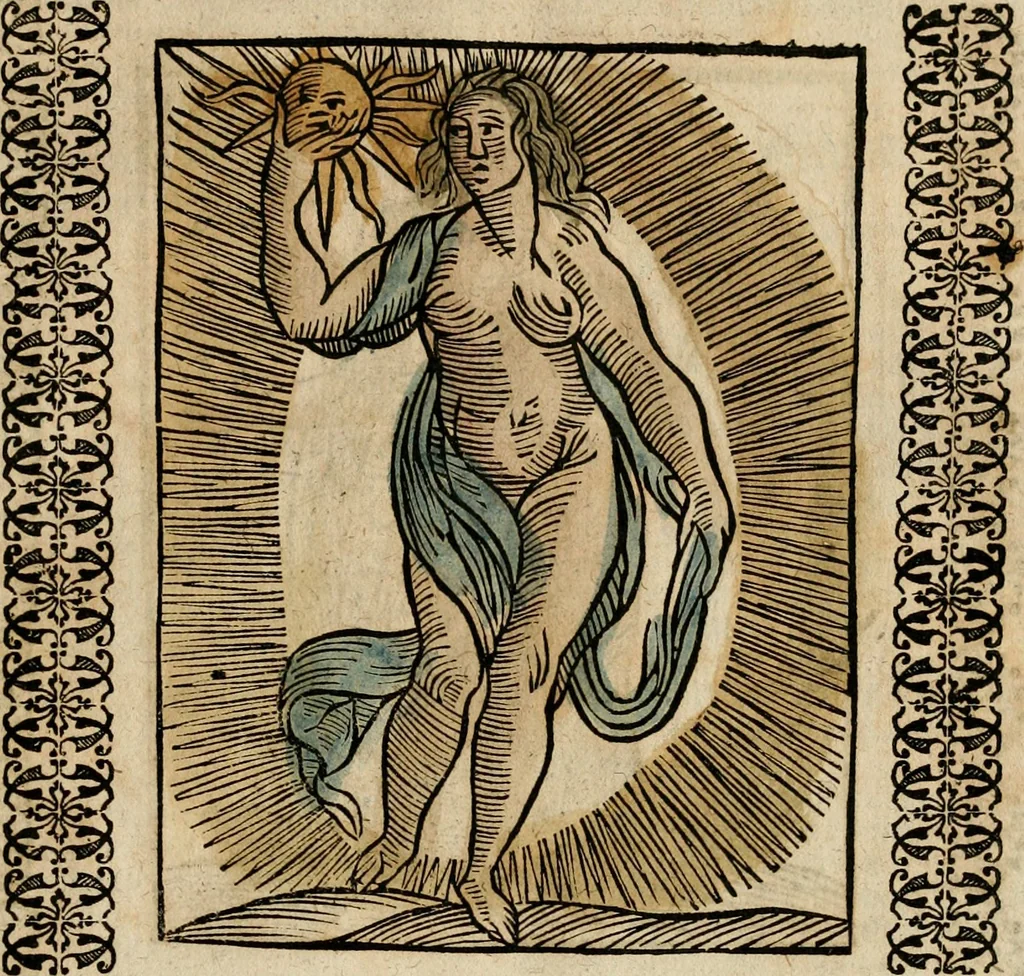 An illustration from Herrn Caesaris Ripa von Perusien, Ritters von St. Mauritio und Lazaro [et]c., Erneuerte Iconologia, oder, Bildersprach : worinen allerhand anmuhtige Aussbildungen ... erkläret werden, 1669, leaf 168